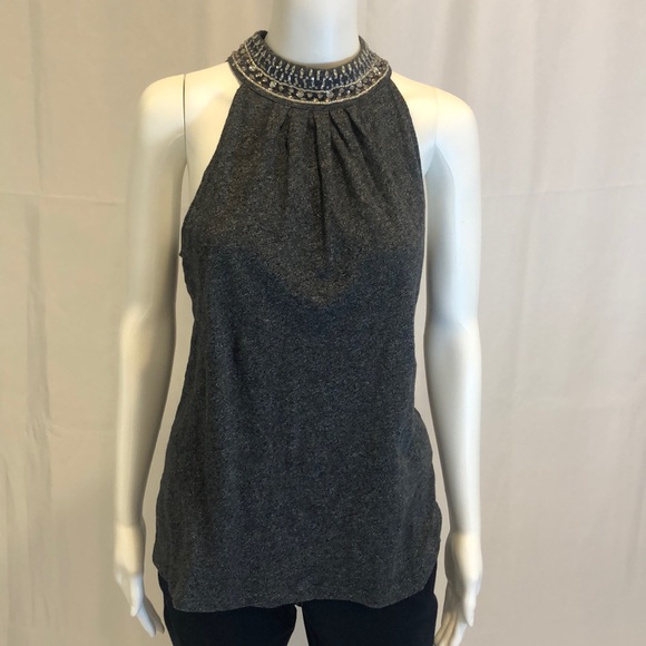 Anthropologie Tops - Anthropologie Beaded Vanessa Virginia High Neck Tank